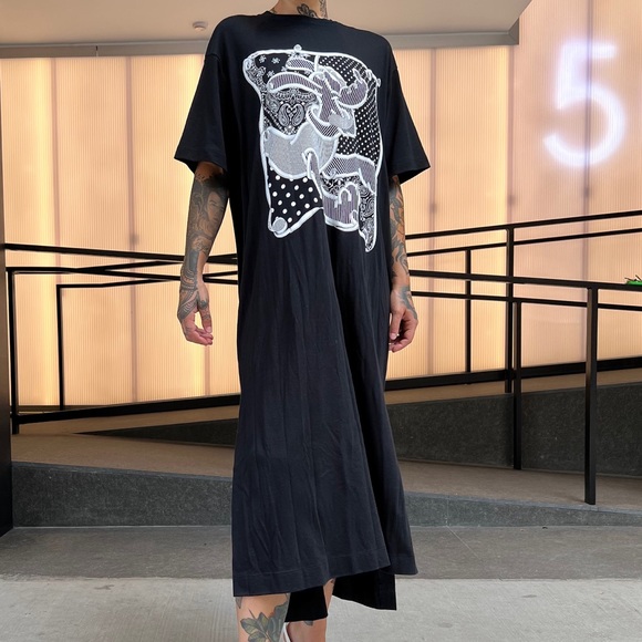 MONSE x DISNEY/NWOT Women's Pluto Graphic White on Black Sheath Tee M - Picture 6 of 14